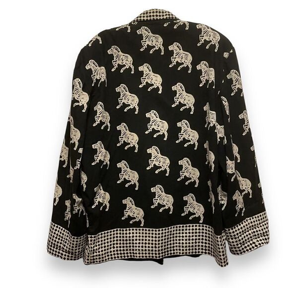 Vintage 90’s Primitive Arts Zebra Print Blazer - Picture 5 of 7